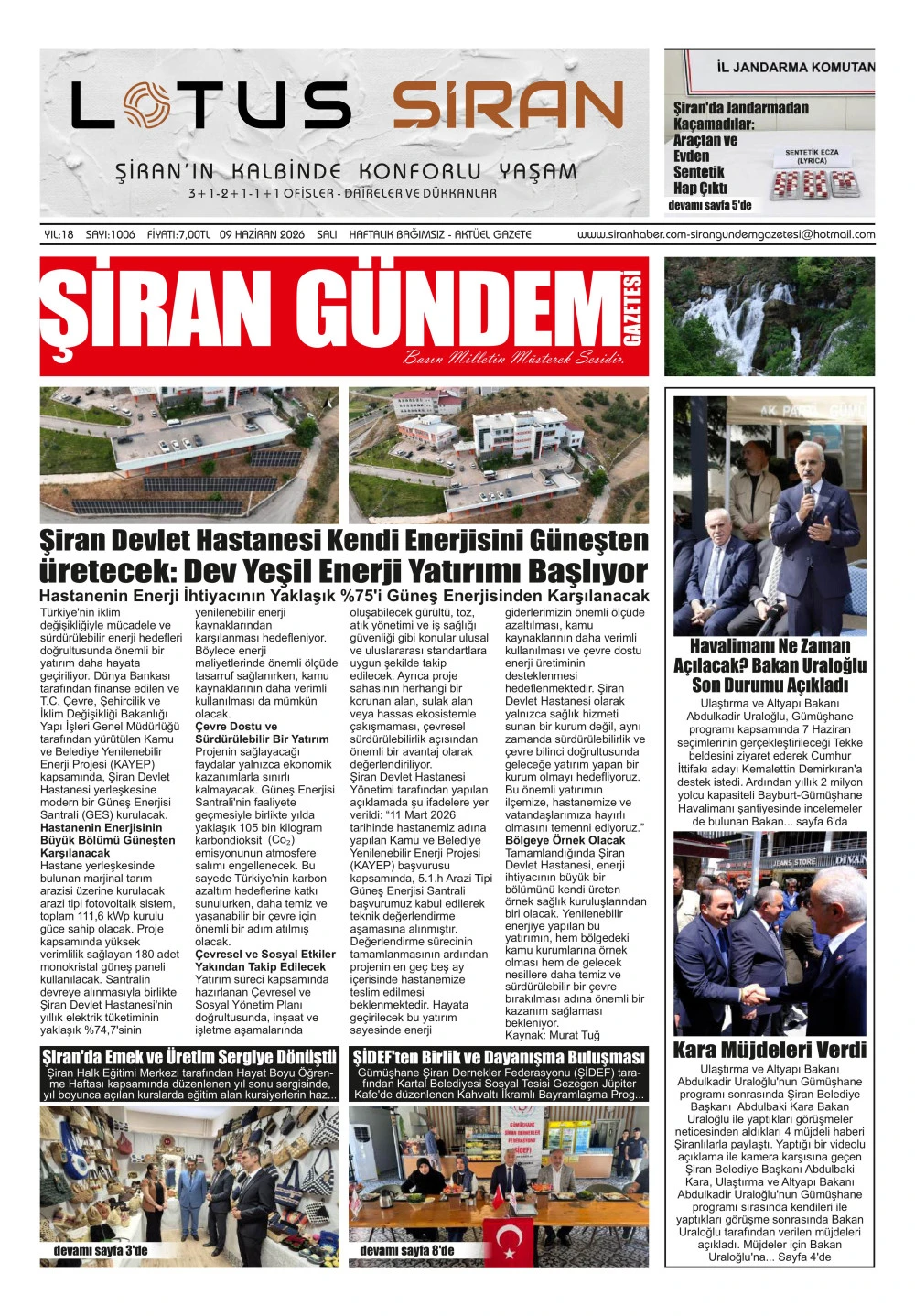 ŞİRAN G&Uuml;NDEM GAZETESİ