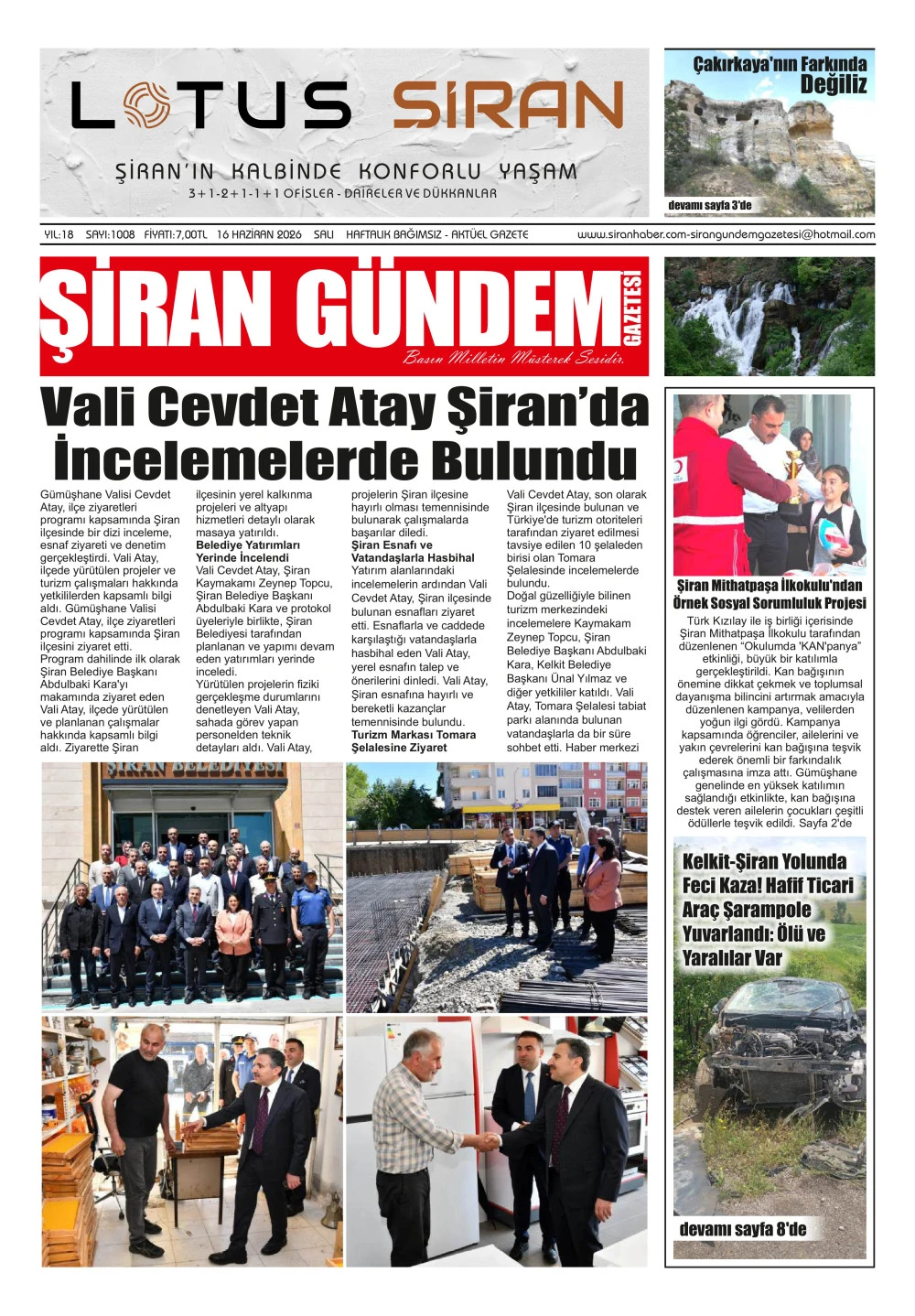ŞİRAN G&Uuml;NDEM GAZETESİ