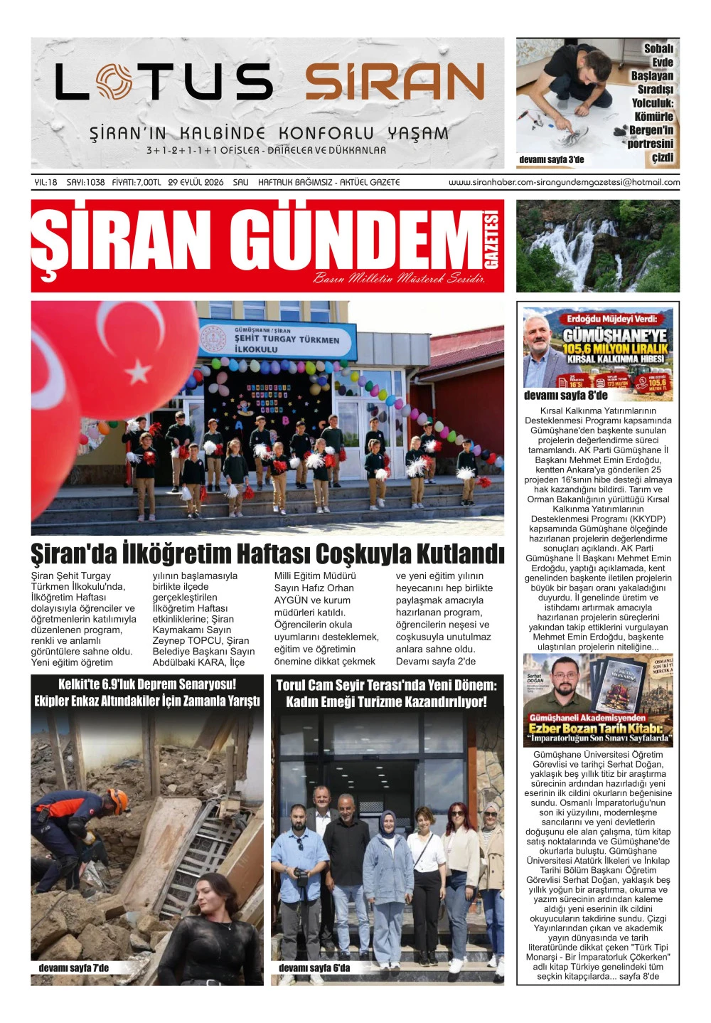 ŞİRAN G&Uuml;NDEM GAZETESİ