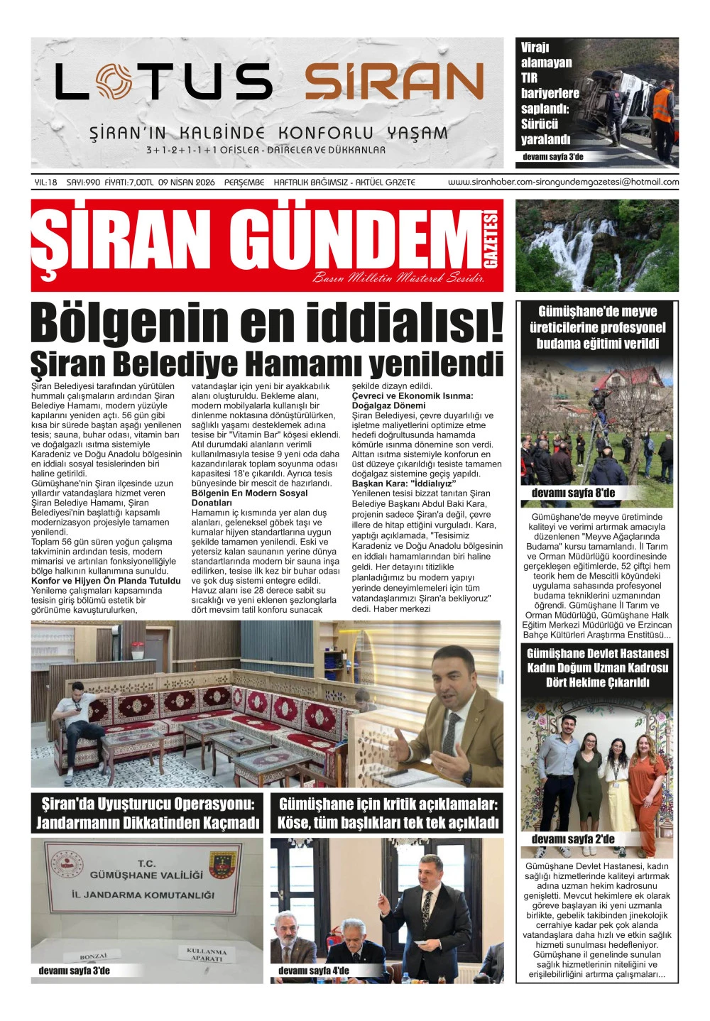 ŞİRAN G&Uuml;NDEM GAZETESİ