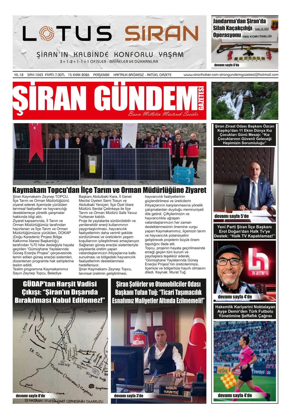 ŞİRAN G&Uuml;NDEM GAZETESİ