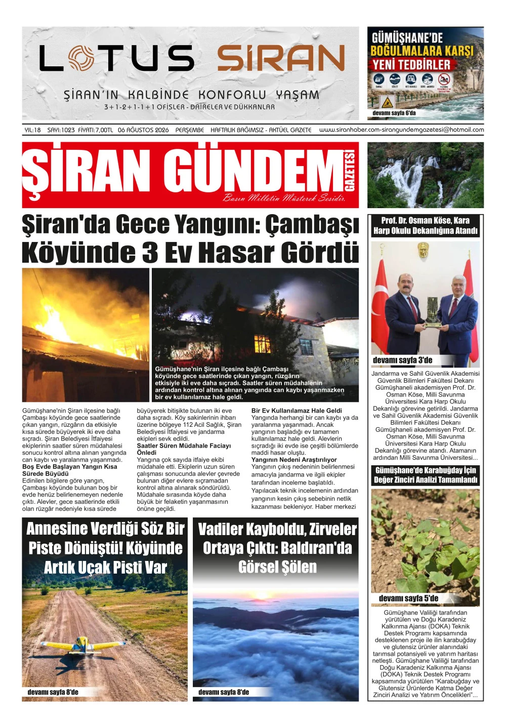 ŞİRAN G&Uuml;NDEM GAZETESİ