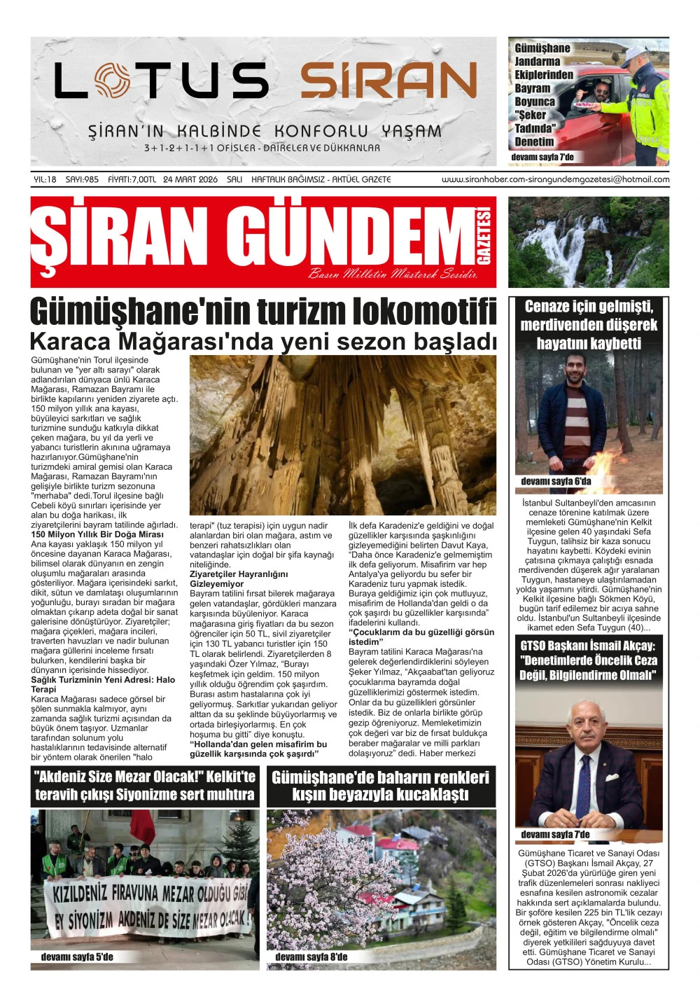 ŞİRAN G&Uuml;NDEM GAZETESİ