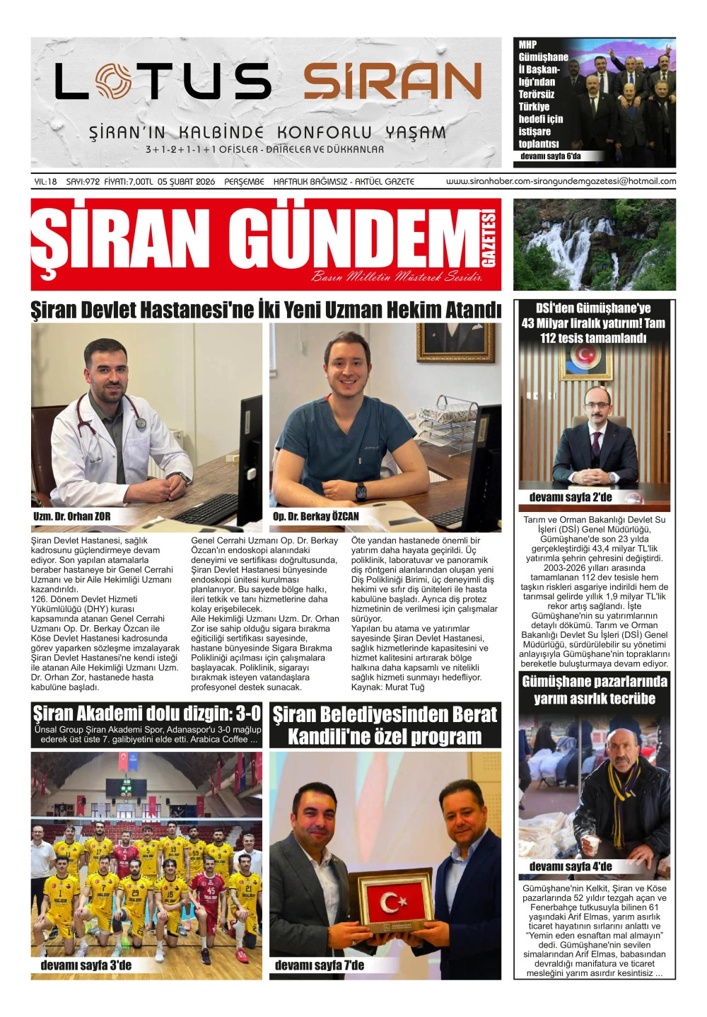 ŞİRAN G&Uuml;NDEM GAZETESİ
