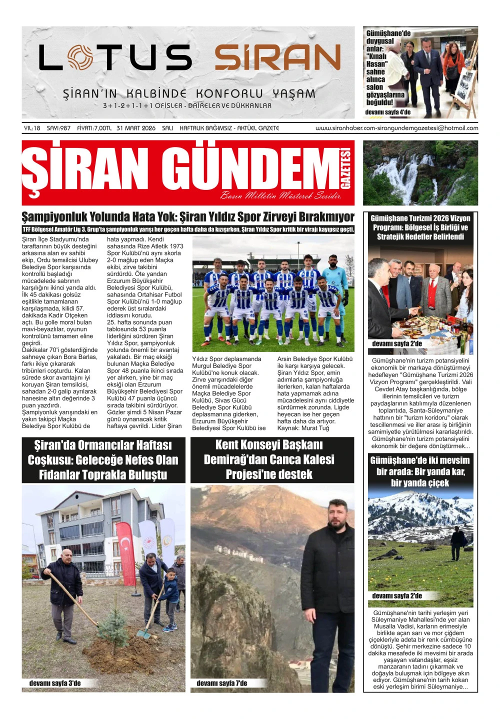 ŞİRAN G&Uuml;NDEM GAZETESİ