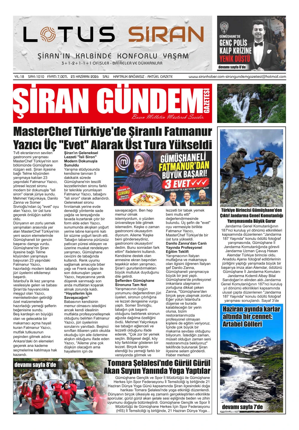 ŞİRAN G&Uuml;NDEM GAZETESİ