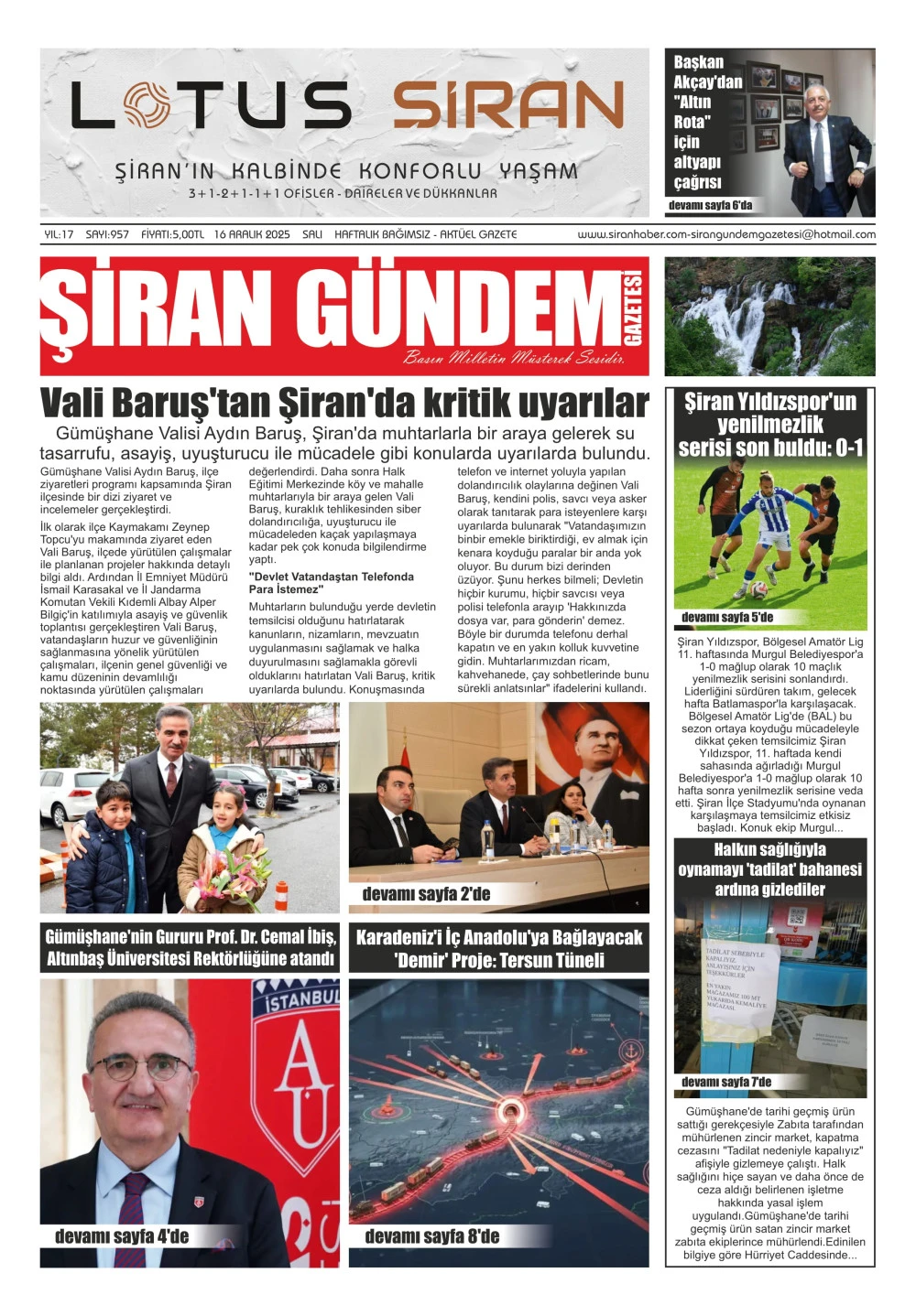ŞİRAN G&Uuml;NDEM GAZETESİ