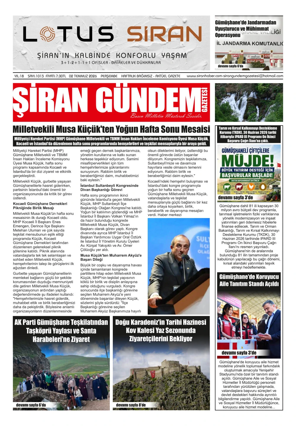 ŞİRAN G&Uuml;NDEM GAZETESİ