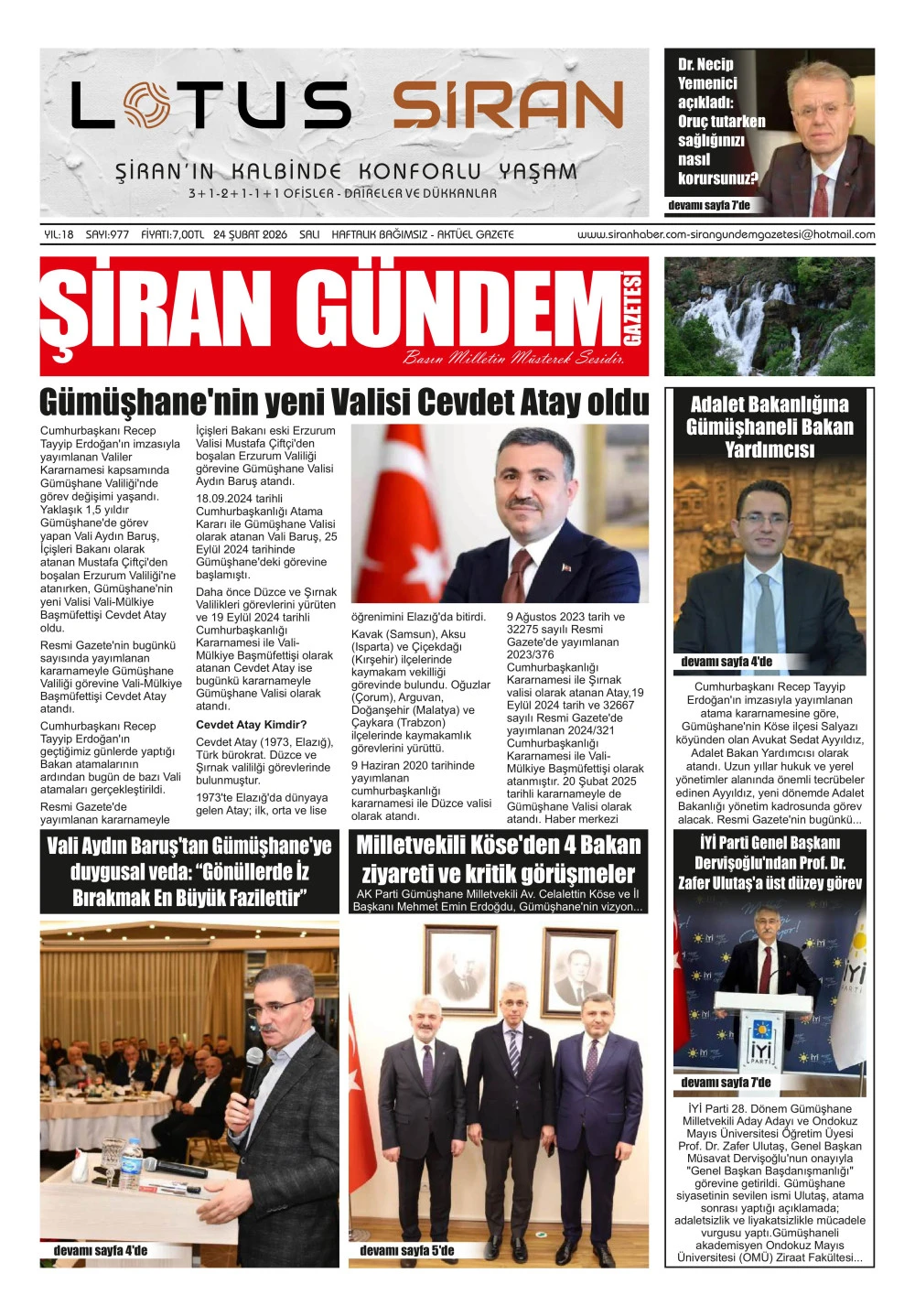 ŞİRAN G&Uuml;NDEM GAZETESİ
