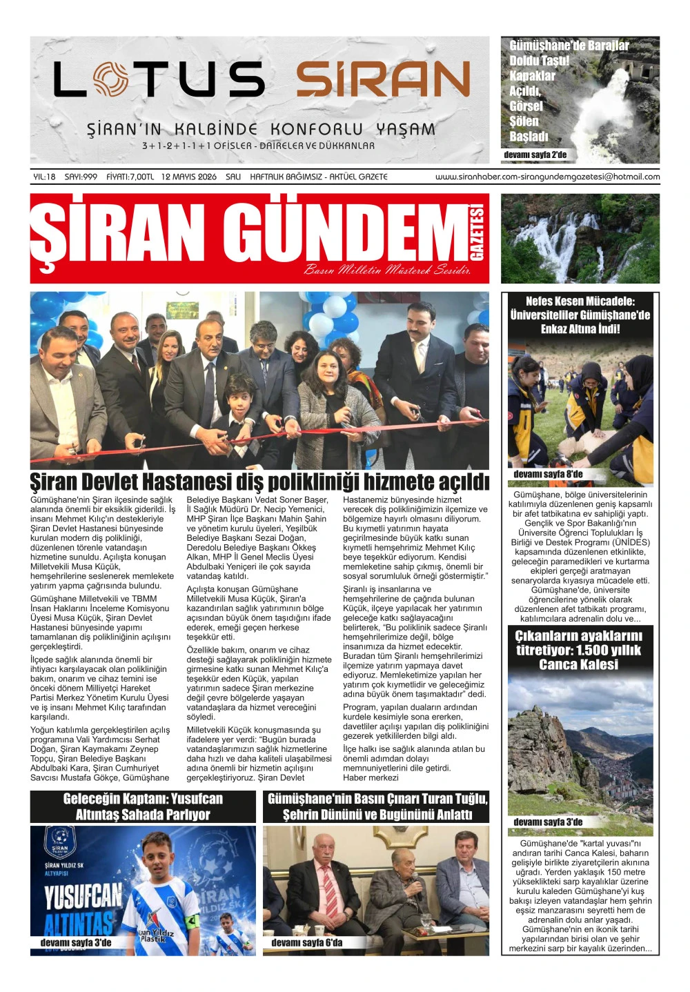 ŞİRAN G&Uuml;NDEM GAZETESİ