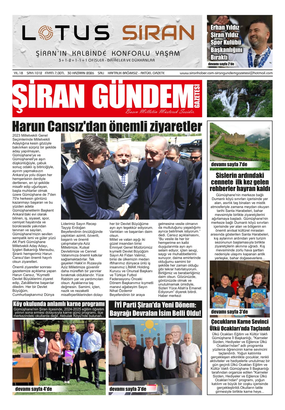 ŞİRAN G&Uuml;NDEM GAZETESİ