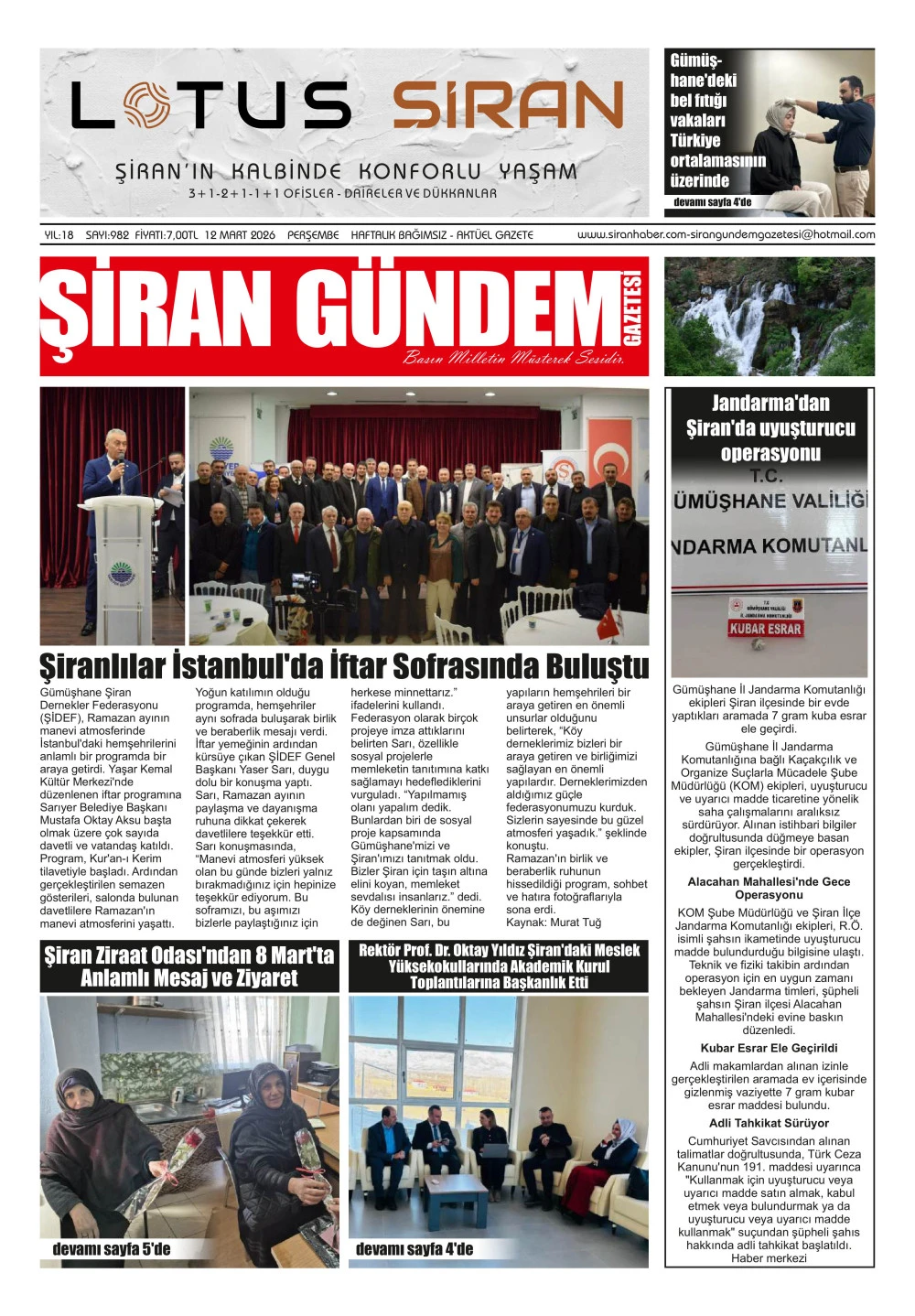 ŞİRAN G&Uuml;NDEM GAZETESİ