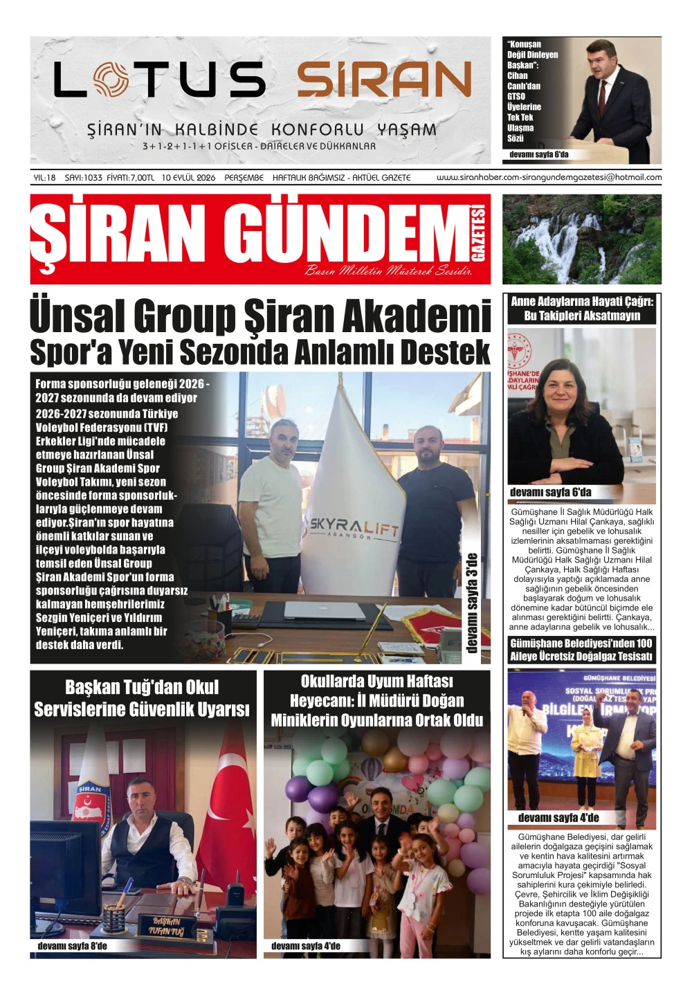 ŞİRAN G&Uuml;NDEM GAZETESİ
