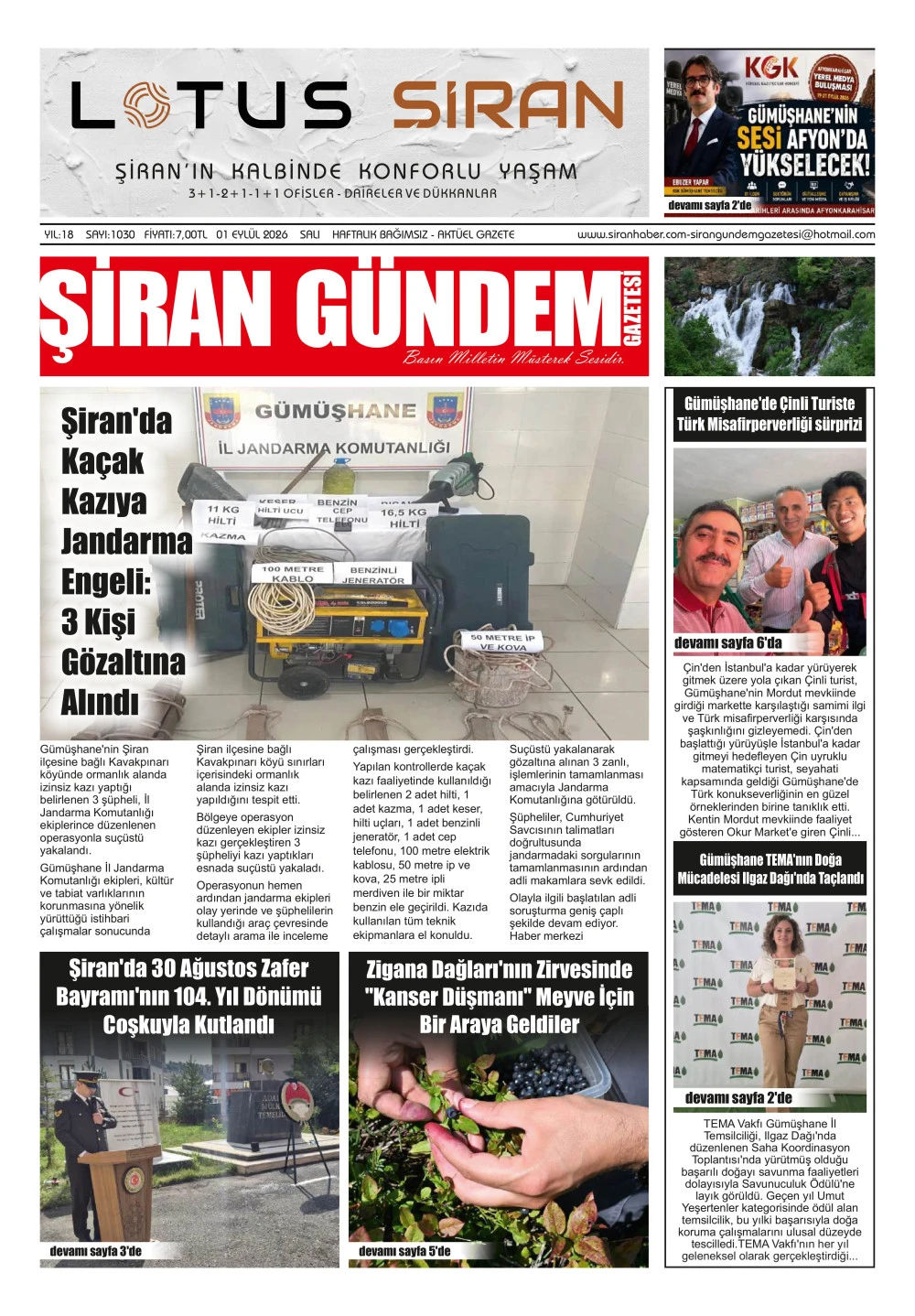 ŞİRAN G&Uuml;NDEM GAZETESİ