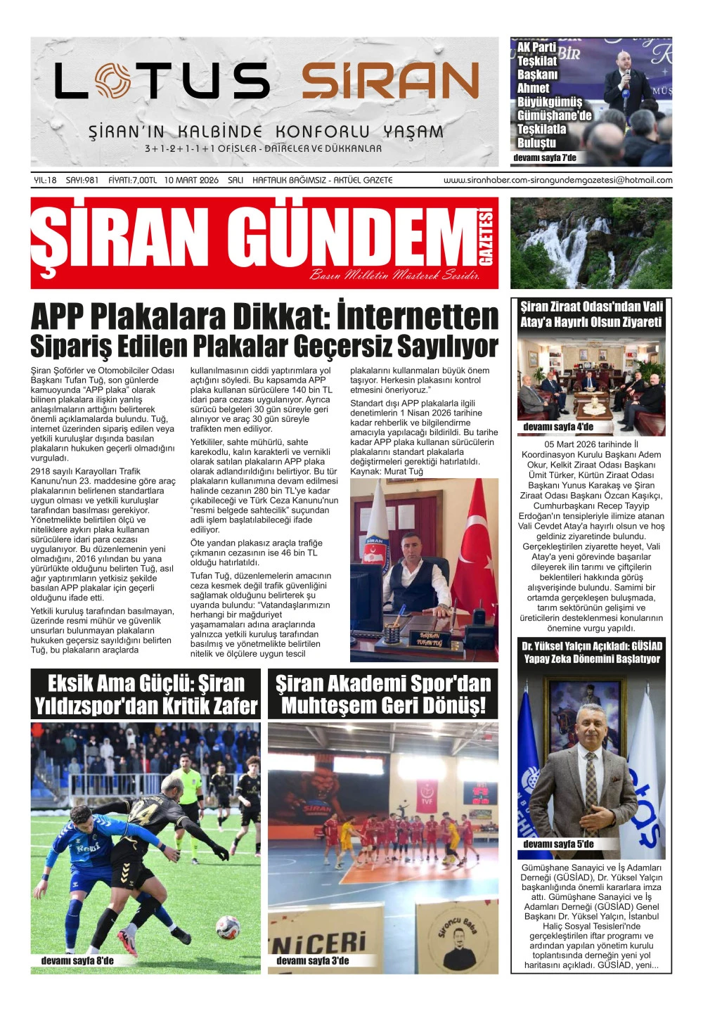 ŞİRAN G&Uuml;NDEM GAZETESİ