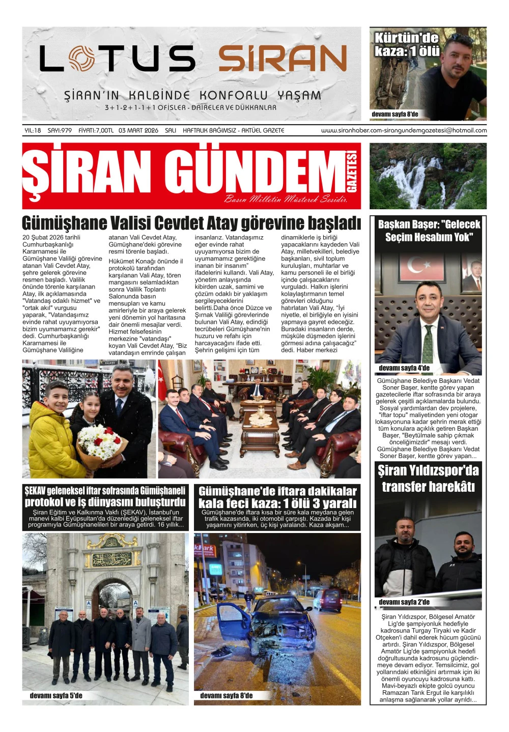 ŞİRAN G&Uuml;NDEM GAZETESİ