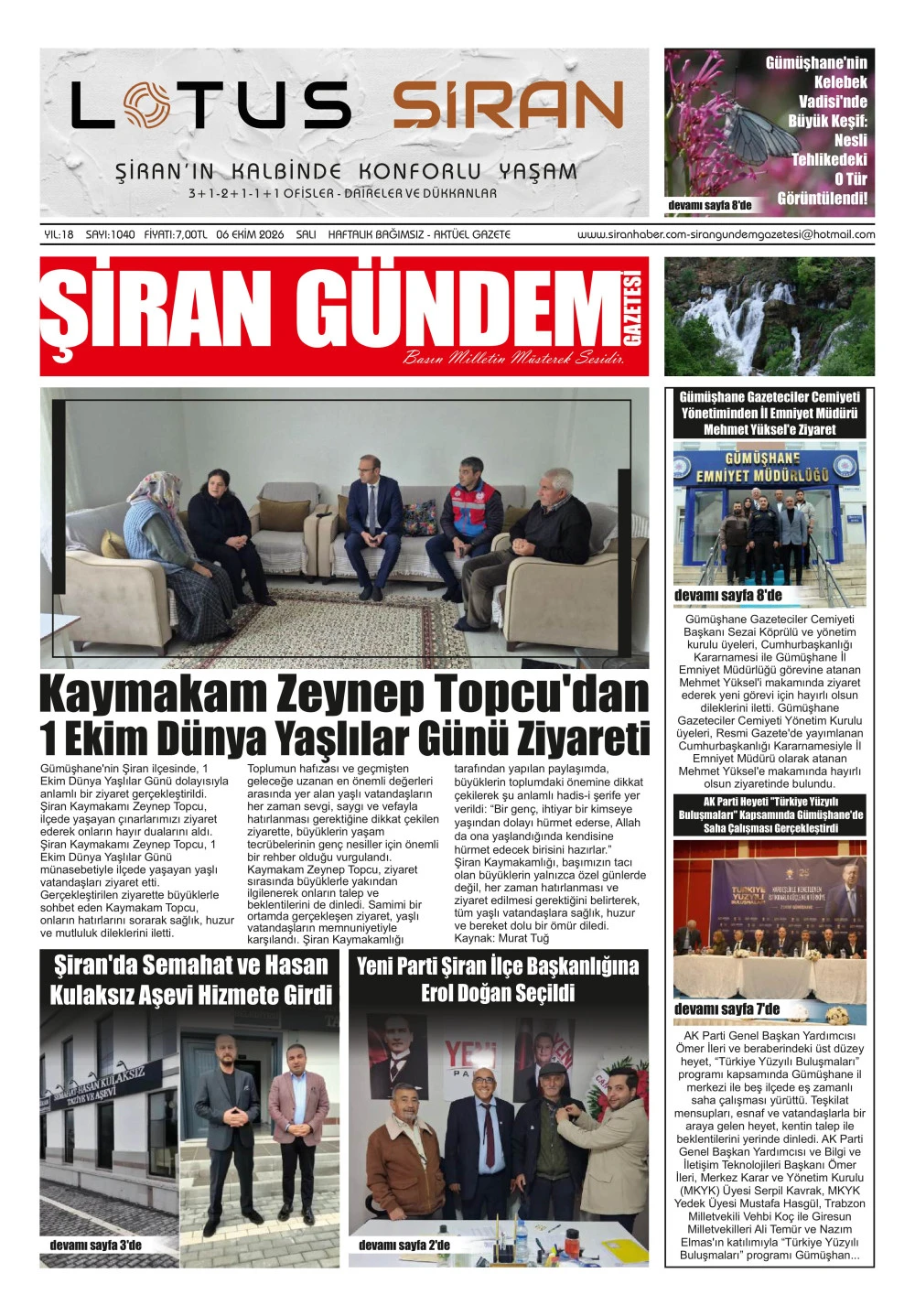 ŞİRAN G&Uuml;NDEM GAZETESİ