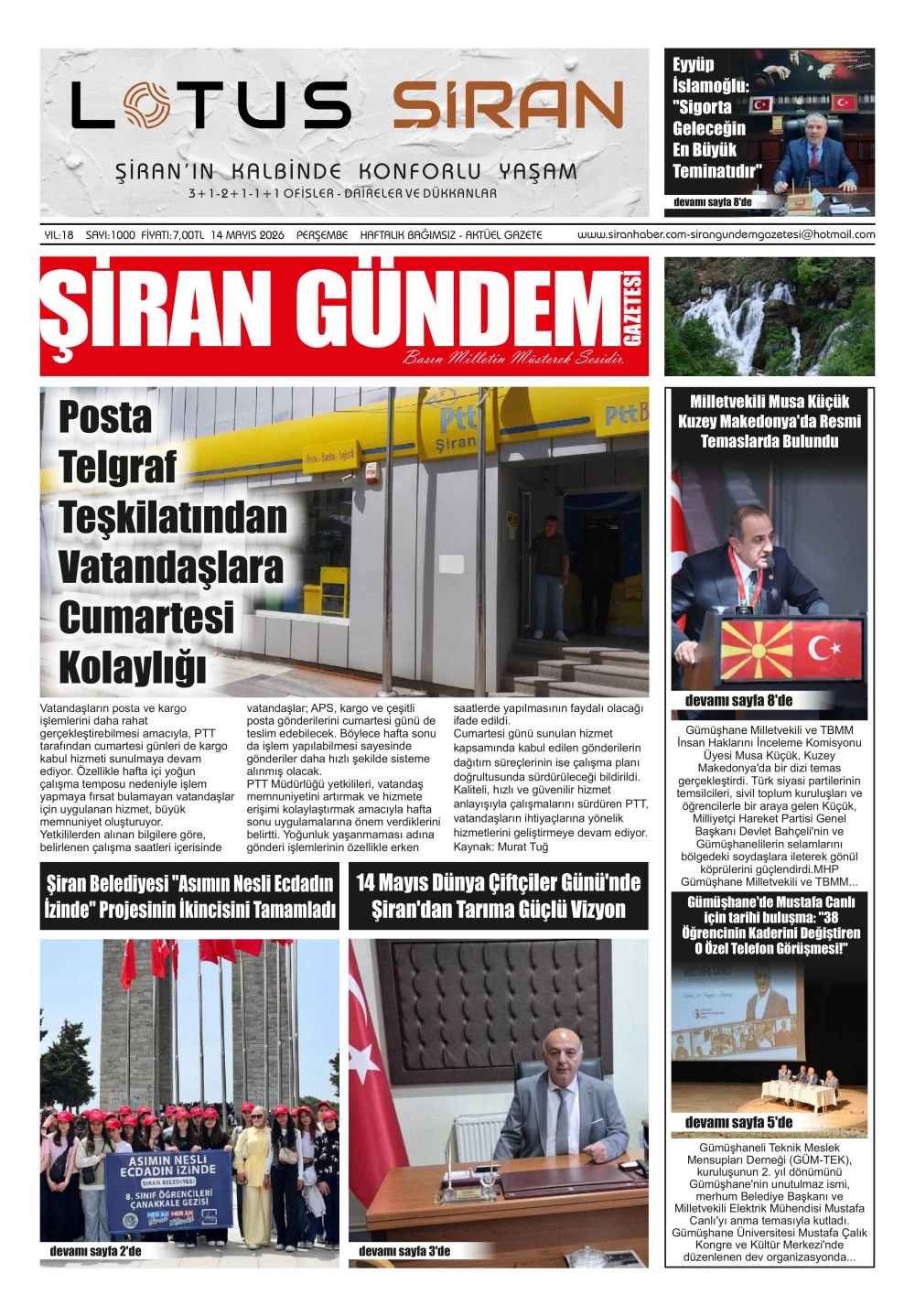 ŞİRAN G&Uuml;NDEM GAZETESİ