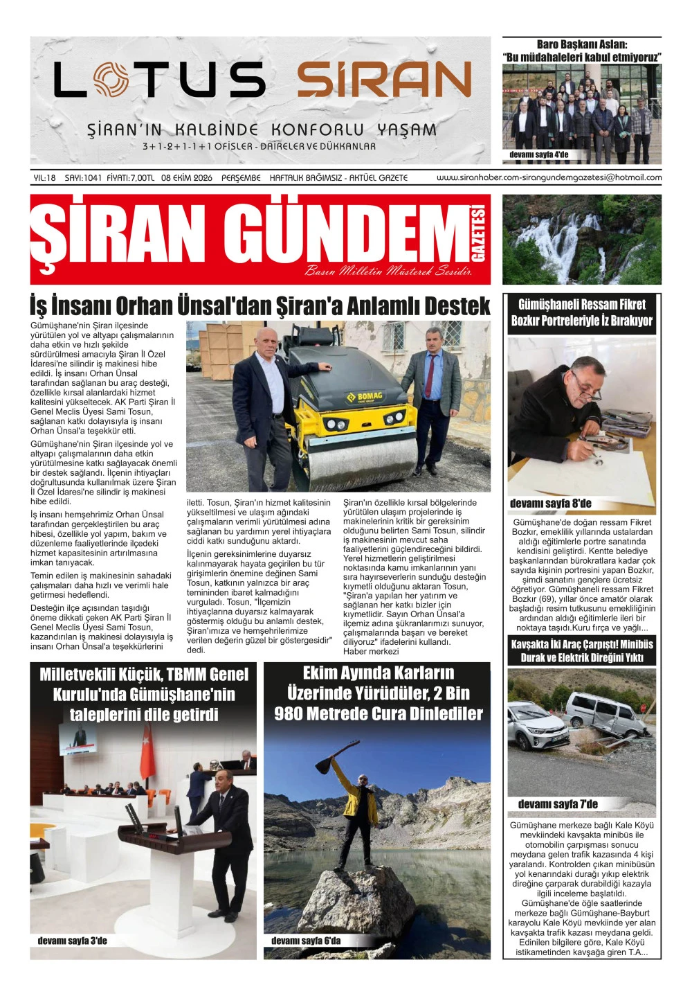 ŞİRAN G&Uuml;NDEM GAZETESİ