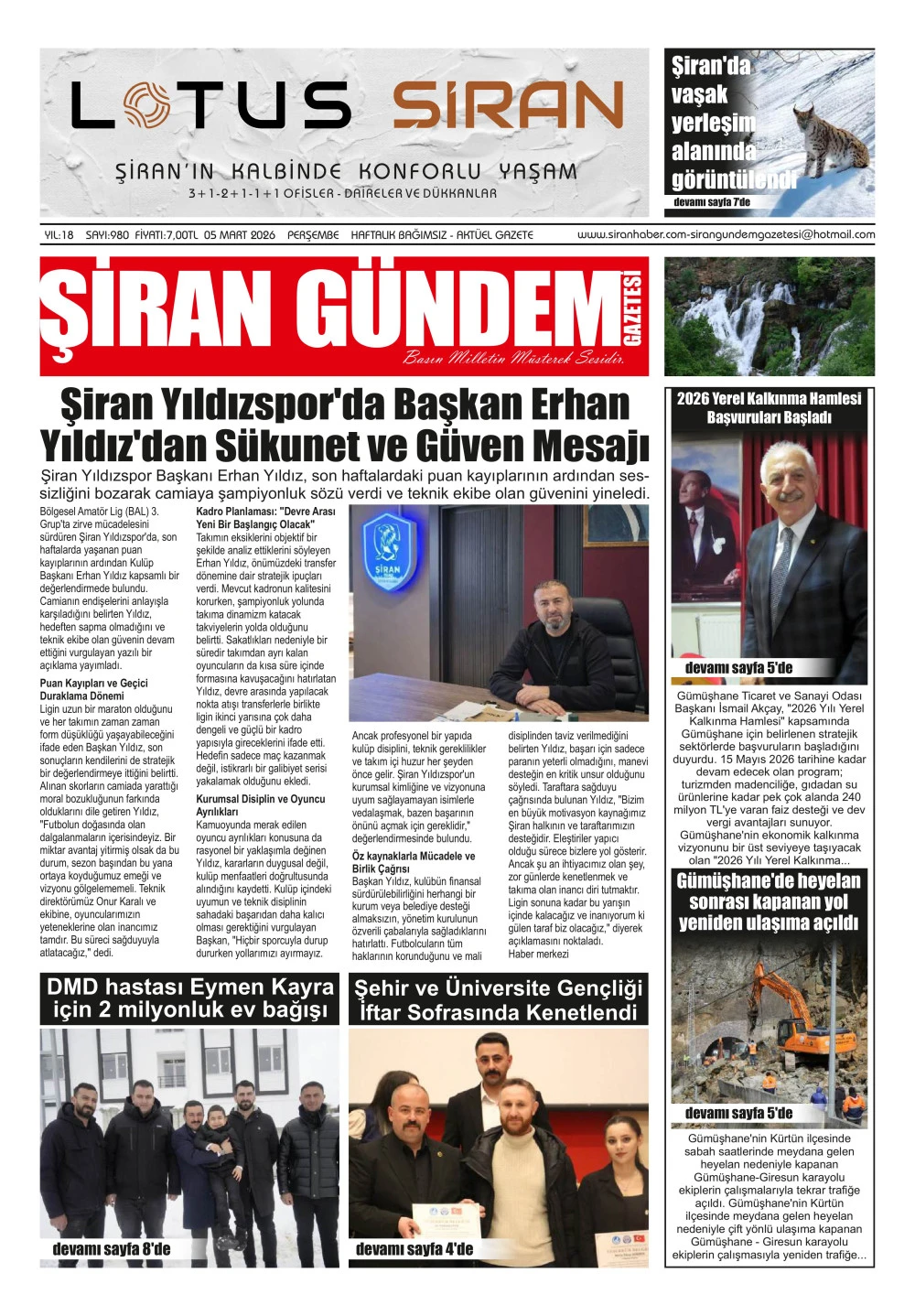 ŞİRAN G&Uuml;NDEM GAZETESİ