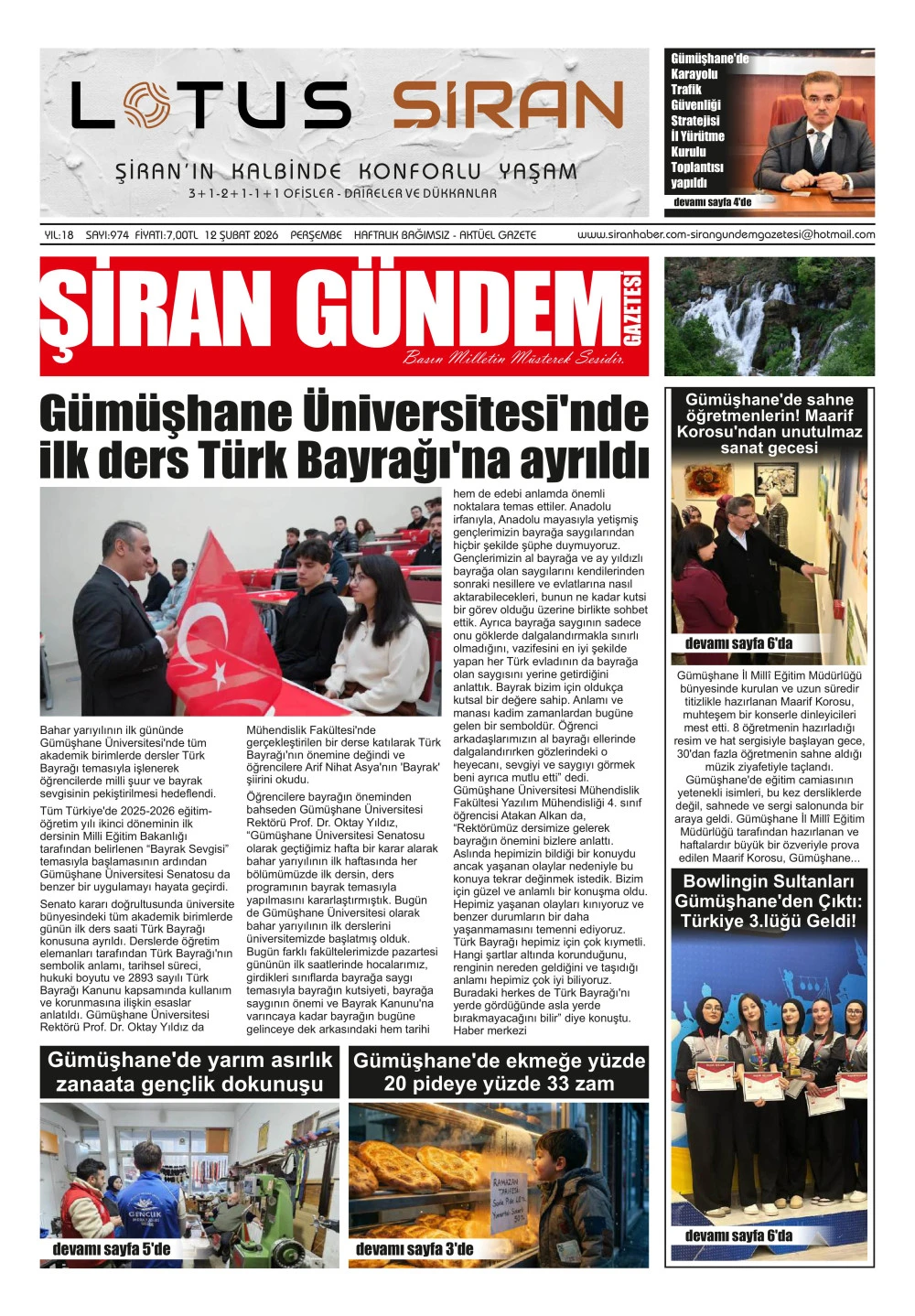 ŞİRAN G&Uuml;NDEM GAZETESİ