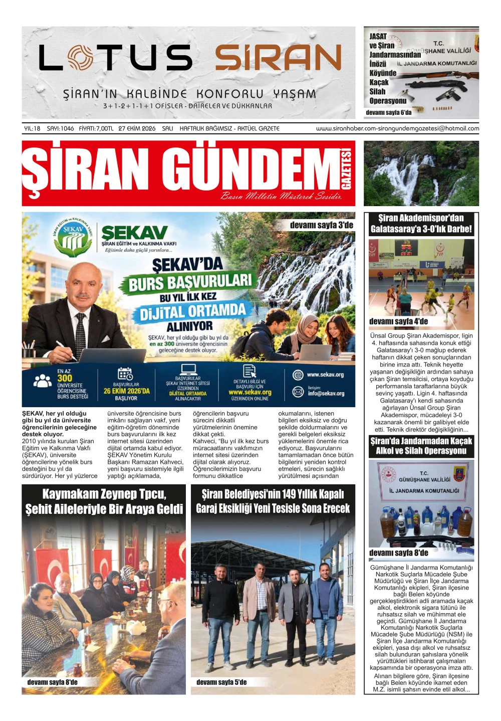 ŞİRAN G&Uuml;NDEM GAZETESİ