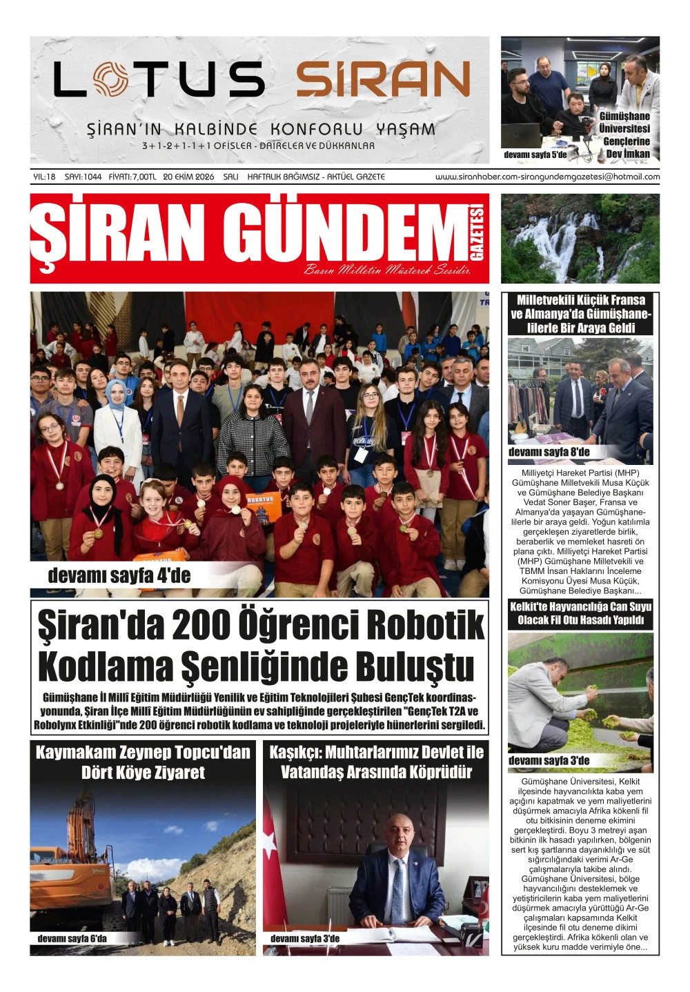 ŞİRAN G&Uuml;NDEM GAZETESİ
