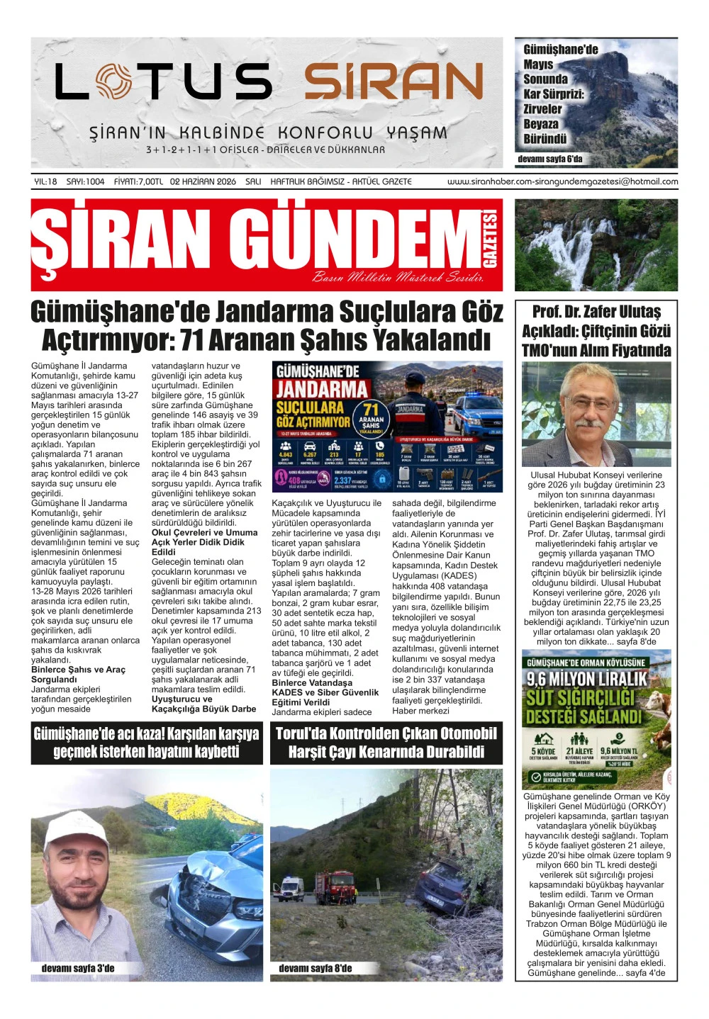 ŞİRAN G&Uuml;NDEM GAZETESİ