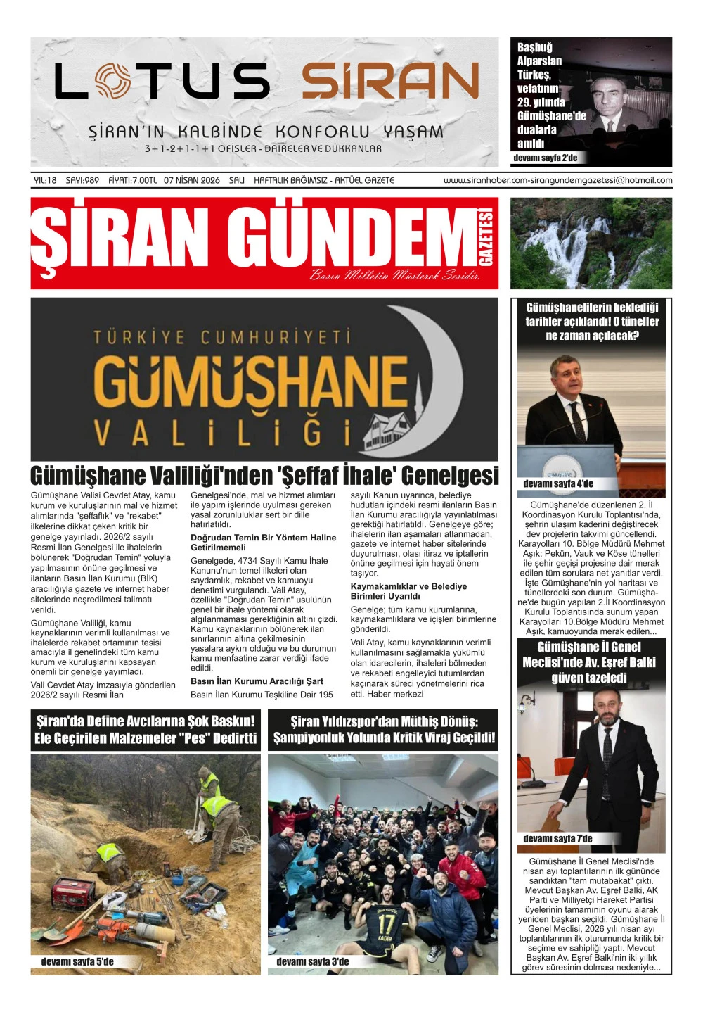 ŞİRAN G&Uuml;NDEM GAZETESİ