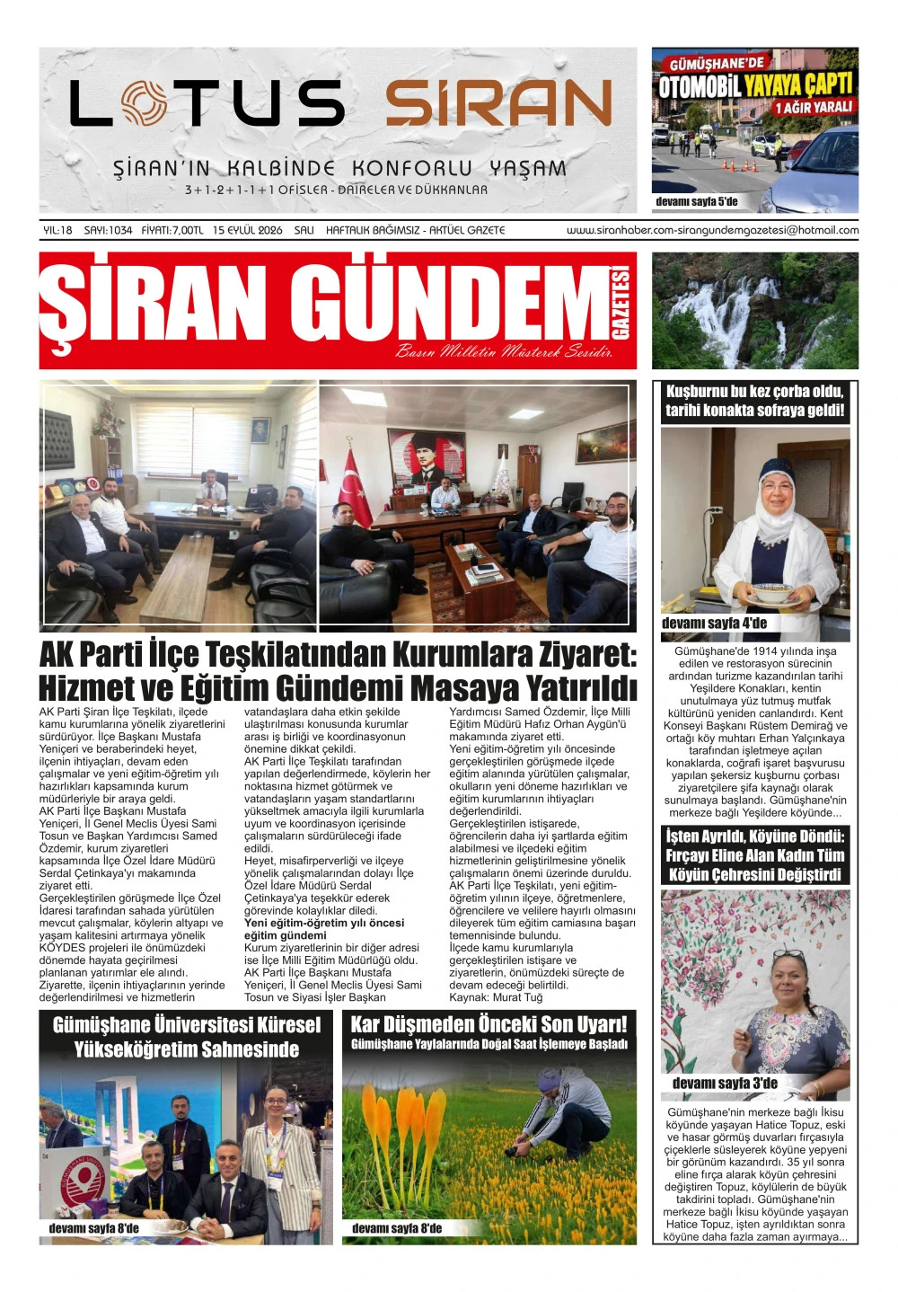 ŞİRAN G&Uuml;NDEM GAZETESİ
