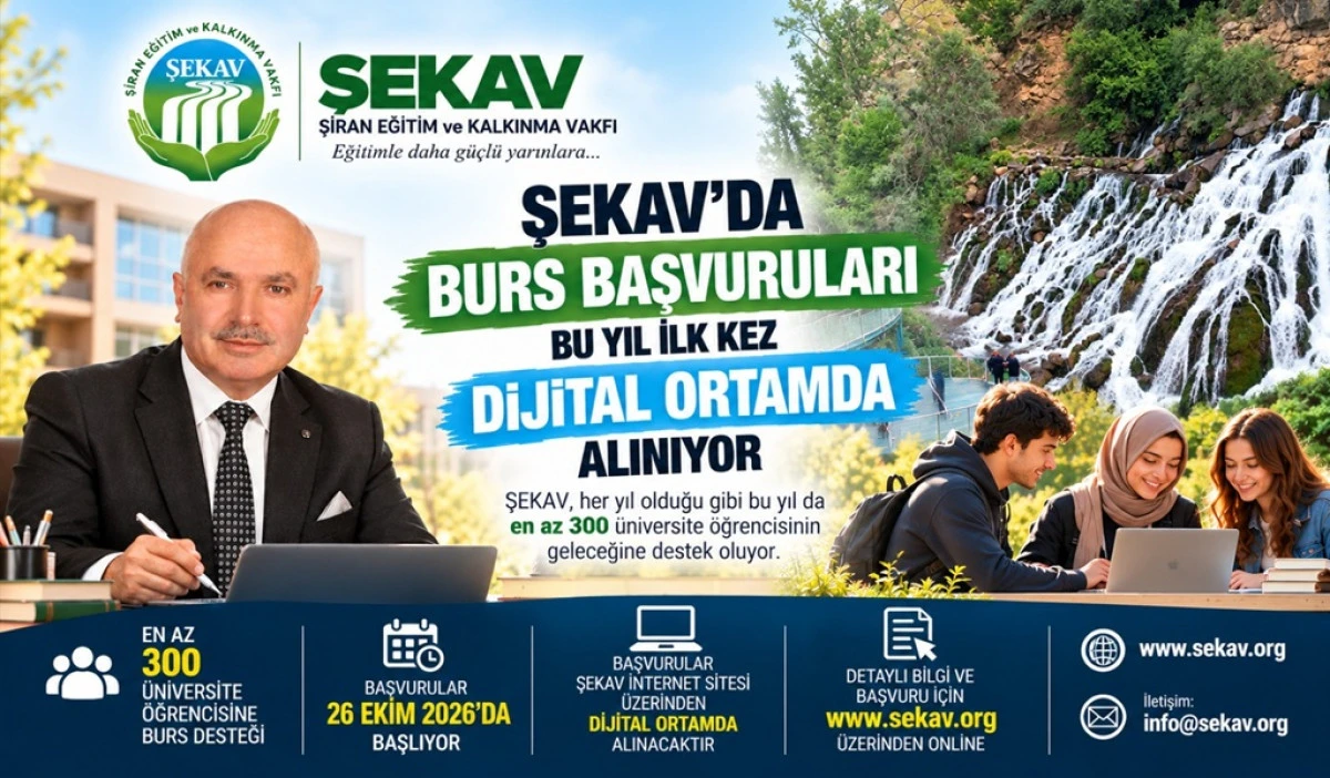 ŞEKAV&rsquo;DA Burs Başvuruları Bu Yıl İlk Kez Dijital Ortamdan Alınıyor